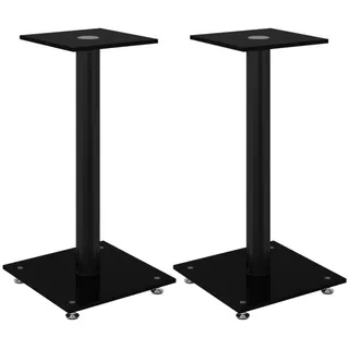 vidaXL Lautsprecher-Ständer 2 Stk. Schwarz Hartglas 1 Säule vidaXL