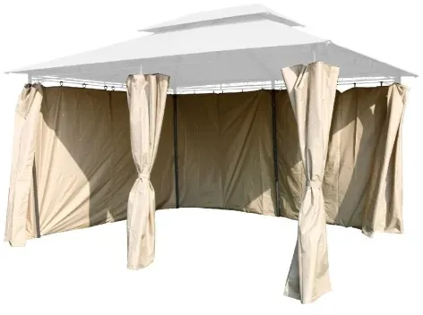 Lex 6er Seitenteile Set Pavillon 4x3m Gartenpavillon Seitenwand Sichtschutz robust taupe : Taupe