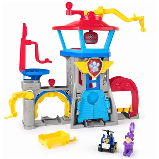 Spin Master PAW Patrol Air Rescue - Pup Squad Flughafen Tower mit Fahrzeugstarter, Chase-Pup Squad Racer und Bürgermeister Figur, Spielzeug für Kinder ab 3 Jahren