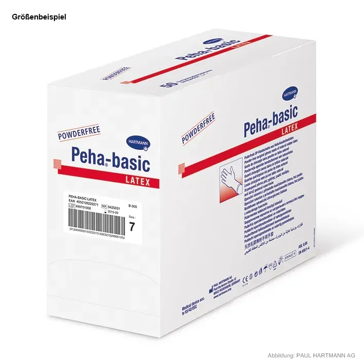 Peha-basic Latex OP-Handschuhe puderfrei, steril, Gr. 7,5 (50 Paar)