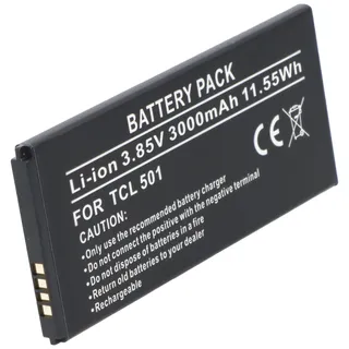 AccuCell Akku passend für TCL 501 – Li-Polymer, 3,85V, 3000mAh, 11,55Wh, eingebaut