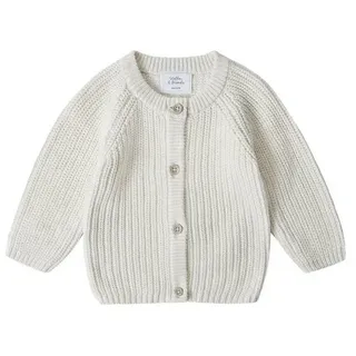 stellou & friends Cardigan-Strickjacke für Mädchen und Jungen | Hochwertige Baby-Kleidung aus 100% Baumwolle | Gr. 110/116 - Weiß - 110-116