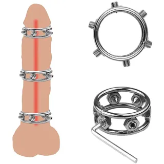 Penisfolter CBT Hodenbrecher Extremer Penisring Mit 6 Spikes Verstellbarer Herren Eichelring Edelstahl Hodensackring Hoden Penis Quetscher Stimulation Sexspielzeug Erotikspiele,S