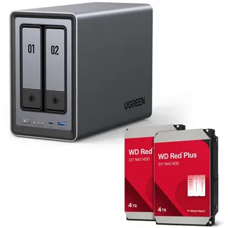 UGREEN NASync DXP2800 NAS System 2-Bay inkl. Western Digital Festplatte 8 TB (2 x 4 TB)