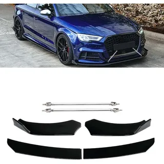 Auto Frontspoiler Lippe für Audi A4 B8 2000-2022, FrontstoßStange Splitter Diffusor, Antikollisions Auto Frontlippe Spoiler Separator Body Kit Schutzzubehör,Glossyblack