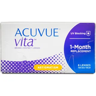 Johnson & Johnson Acuvue Vita for Astigmatism (6er Packung) Monatslinsen (-6.5 dpt, Zyl. -0.75, Achse 170 & BC 8.6) mit UV-Schutz