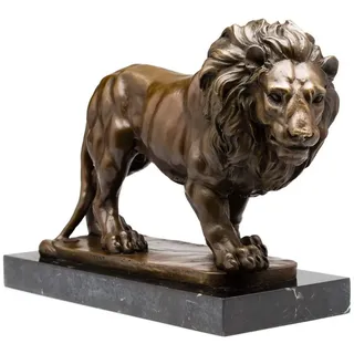 Aubaho Dekoobjekt Bronzeskulptur Löwe Skulptur Figur Bronze 38cm Bronzefigur Antik-Stil
