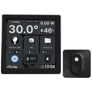 Shelly Wall Display Black + Blu H&T Black Thermostat Smart-Home-Disply