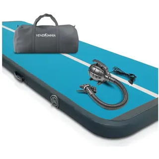 VENDOMNIA Gymnastikmatte AIRTRACK - Fitness Sport 1/2/3/4/5/6/7/8m Farbwahl (elektrische Luftpumpe aufblasbar PVC Dicke:10/20cm), Tumbling Tracking Gymnastik Yoga Air Track Matte blau|grau 300x100x20cm