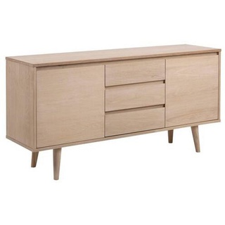 Actona AC Design Furniture Anrichte, Eiche/Furnier, 2 Türen, 2 Einlegeböden, 3 Schubladen, 150 cm,