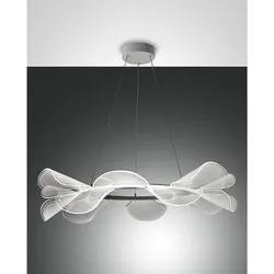 Fabas Luce LED Pendelleuchte SYLVIE inkl. SMART LUCE, Ø 72cm, 40W 3000K 5500lm, Metall / Acryl, dimmbar, weiß FAB-3626-45-102-01