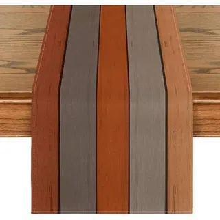 Tischläufer Holz Planken Rustikal Orange Herbst 40 x 140 cm Orange
