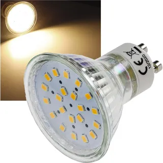 ChiliTec LED Strahler GU10 3Watt Ersatz für 35Watt Halogen H40 SMD 120° 230V/3W 280lm 3000K Warmweiß
