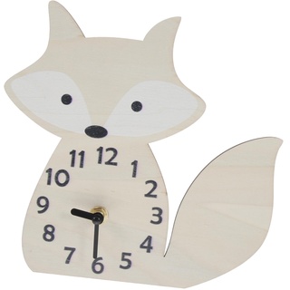 Artibetter Fuchs-Uhr Kinderzimmer-Dekoration Holzbesatz Geräuschlose Uhr Haushalts-Wanddekoration Helle Hausdekoration Aus Holz Für Zuhause