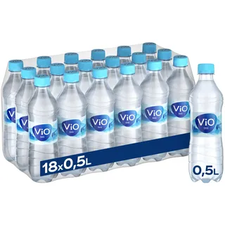 ViO Wasser Still - Natürliches Mineralwasser ohne Kohlensäure - mit weichem Geschmack - Stilles Wasser in umweltfreundlichen, 100 % recycelbaren Einweg Flaschen (18 x 500 ml)