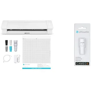 Silhouette America SILH-CAMEO-4-PLUS-5T SILHOUETTE CAMEO 4 PLUS Schneideplotter, Weiß, 38cm Arbeitsbreite & AUTOBLADE, nur zur Verwendung mit Cameo 4, Einheitsgröße