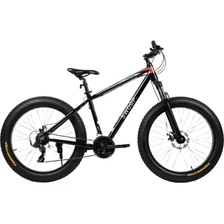 Fahrrad Fatbike Adventurer 26 Zoll mit 19 Zoll Rahmengröße und Scheibenbremsen - Schwarz