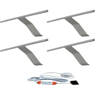 ACCE LED Aluminiumkörper Schrankleuchte Regalbeleuchtung Kleiderschrankleuchten Aufbauleuchte mit Schalter und Stecker, warmweiß 3000k, Schalter:mit Fußschalter (WW, 4er)