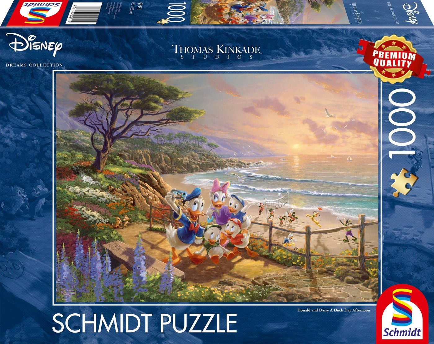 Schmidt Spiele Puzzle Donald & Daisy, A Duck Day Afternoon, 1000 Puzzleteile, Made in Europe bunt