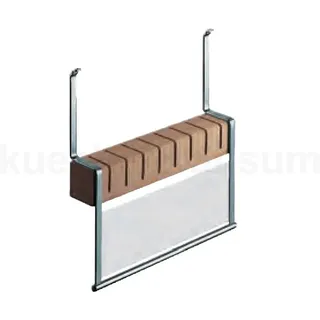 Kesseböhmer Messerblock Linero 2000 Messerhalter Holz Edelstahl Optik 380 x 80 x 370 mm
