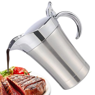 Chansunokku Edelstahl Thermo Sauciere, Isolierter Soßenkanne Mit Klappdeckel, Saucenbehälter Soßenschüssel Soßiere Für Abendessen, Restaurants, Partys, Weihnachten (750ml)