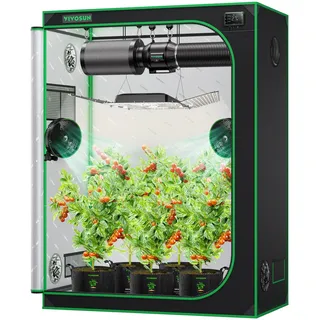 VIVOSUN Growzelt 150x80x200cm Grow Tent aus hochreflektierendes Mylar mit Sichtfenster und Bodenwanne für Hydroponik und Indoor-Anbau S538 Grow Zelt passend für VS2000/VSF4300