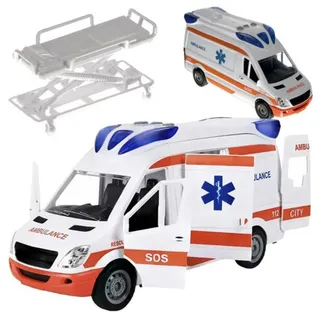 Kruzzel Rettungswagen Krankenwagen Ambulanzwagen Spielzeugauto Licht & Sound 22731