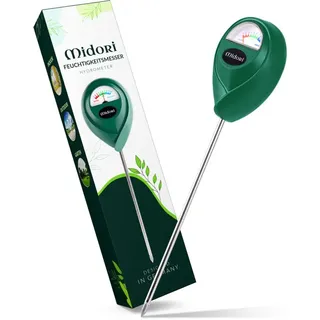 6 x Midori Boden-Feuchtigkeitsmesser Messgerät Hydrometer Pflanzen Grün 17,5 cm Sonde