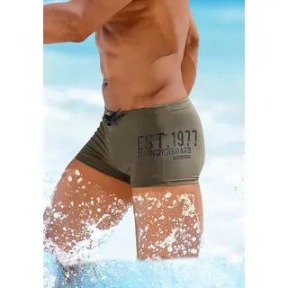 Bruno Banani Boxer-Badehose mit seitlichem Print grün 9