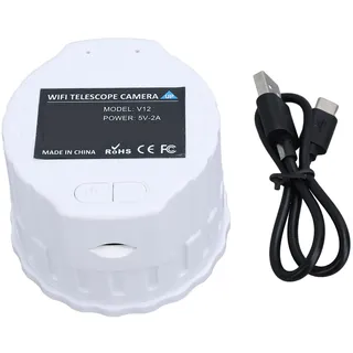 Bonbela WiFi Drahtloses Digitales Okular 4MP 2K-Videoaufzeichnung Integrierte WiFi-Apps Elektronische Okularkamera für 1,18-1,97-Zoll-Teleskope (Weiß)