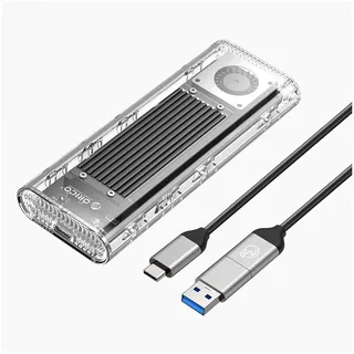 ORICO TCM2-G20 M.2 NVME USB-C 3.2 20Gb/s Festplattenlaufwerk - Silber/Transparent