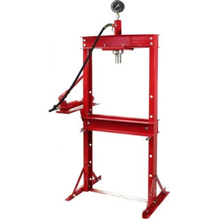 Wiltec 20T Profi Werkstattpresse, 90-1035mm Arbeitsbereich, 145-330mm Hubhöhe, Hydraulikpresse aus Stahl, Rahmenpresse mit Manometer,