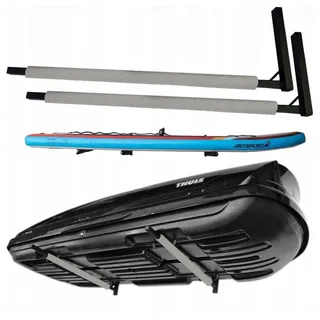 QLS Dachbox Wandhalterung WSB O grau 82 cm aus Stahl zur Aufbewahrung von Dachkoffer Gartengeräte Skibox Sportgeräte Surfbrett iSUP