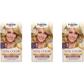 3x Poly Palette Vital Color Intensive Creme-Haarfarbe 9-0 Hellblond EA802511