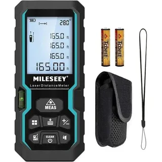 Ulisem Digitaler Laser-Entfernungsmesser, 50 m/165 ft Laser-Entfernungsmesser mit elektronischer Wasserwaage und LCD-Hintergrundbeleuchtung, IP54