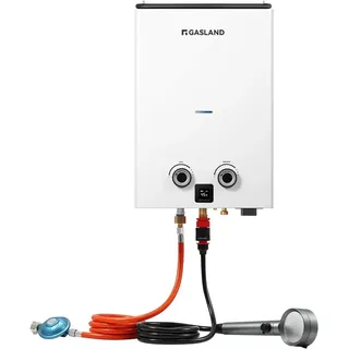 GASLAND Gas Durchlauferhitzer BE422B,Outdoor 16 Liter Gas Warmwasserbereiter,Butan (50 mbar)/ Propan (50 mbar),LPG Dusche für Camping,Wohnmobil,Scheune