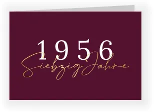 Einladungskarte 70. Geburtstag: Jubiläumszahl in Dunkelrot