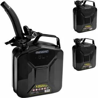 monzana Metallkanister 3er-Set schwarz je 5 Liter - Ausgießer
