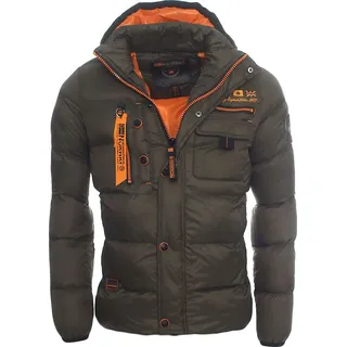 Geographical Norway Winterjacke Herren Steppjacke mit abnehmbarer Kapuze, mit Stehkragen in Unifarbe,