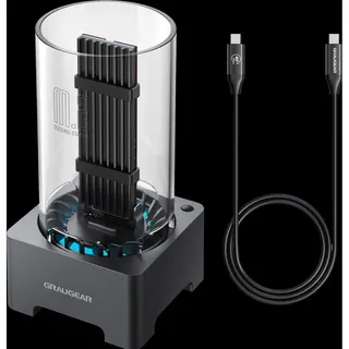 GRAUGEAR Docking Station USB 4.0 f. M.2 PCIe Gen4x4 NVMe SSD SSD + Festplatte Zubehör