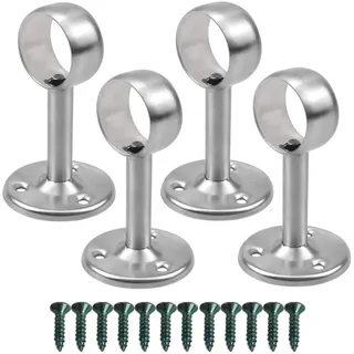 Does Not Apply 4 Stücke Gardinenstangen Halterung Verstellbare Deckenhalterung, Halterungen zur Befestigung von Gardinenstangen an Decken oder Wänden,Schrank-Hebelstütze mit Schrauben - Silber