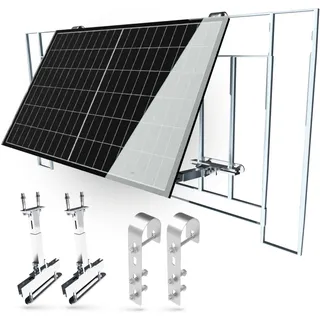 Sovinar Balkonkraftwerk Halterung – Stabile Befestigung für Solarpanele auf Balkongeländern | Anpassbarer Neigungswinkel 0° & 10-30° | Montagekit inklusive | Geeignet für alle Solarmodulgrößen