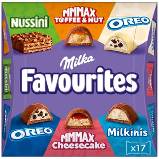 Milka Favourites 1 x 158g I Schoko Pralinen Mix I Einzeln verpackte Pralinen I 6 verschiedene Sorten I Schokoladen-Geschenk I Milka Schokolade aus 100% Alpenmilch