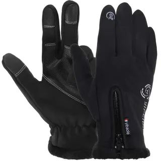 PeroFors Motorrad Radfahren Winter Fleece Thermisch Warme Handschuhe Touchscreen Winddicht Wasserdicht - L