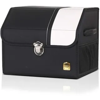 Ergocar Kofferraum Organizer Luxus Leopard Aufbewahrungstasche Organizer Wasserdicht Faltbar Kofferraum-Tasche für Auto/LKW/SUV (Schwarz-S)