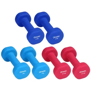 OnWay Neopren-Hantel Set OW1001 verschiedene Gewichte zur Auswahl 500 Gramm 1 oder 2 Kilo (2x1000g)