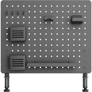 LVN System - Pegboard PG1, Lochwand für Bürobedarf Ohne Bohren, Pegboard Zubehör für Büro und Zuhause, Lochwand Schreibtisch, Lochplatte Büro, Organizer Wand, Pegboard Gaming - Schwarz