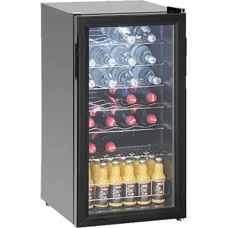 Bartscher 700182G 88L Gewerblicher Flaschenkühlschrank (88 l, 832 mm hoch}, Schwarz)