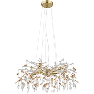 GLOBO Pendellampe Hängeleuchte Kronleuchter Luster Esstischleuchte Glas, Metall, G9, Fassungen, DxH 61x120 cm,