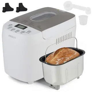 Arebos Brotbackautomat 15 Programme, Kunststoff, bis 1500g Weiß